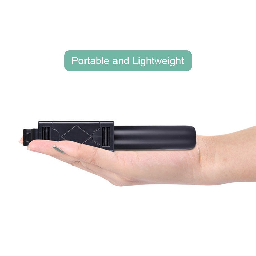 2-in-1 Selfie Stick Tripod Wireless Remote Shutter Cell Phone Tripod Stand and Holder for Streaming Selfies Videos Photos Travel - White