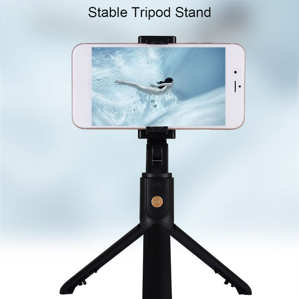 2-in-1 Selfie Stick Tripod Wireless Remote Shutter Cell Phone Tripod Stand and Holder for Streaming Selfies Videos Photos Travel - White
