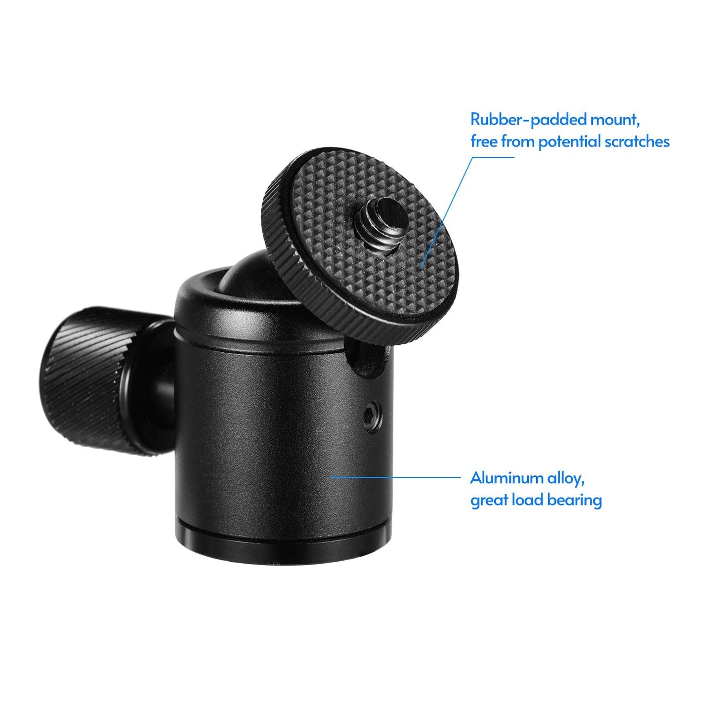 Tripod Mini Ball Head Aluminum Alloy Ballhead Tripod Mount with 1 / 4inch Screw and 3 / 8inch Screw Hole for Camera DSLR Cell Phone