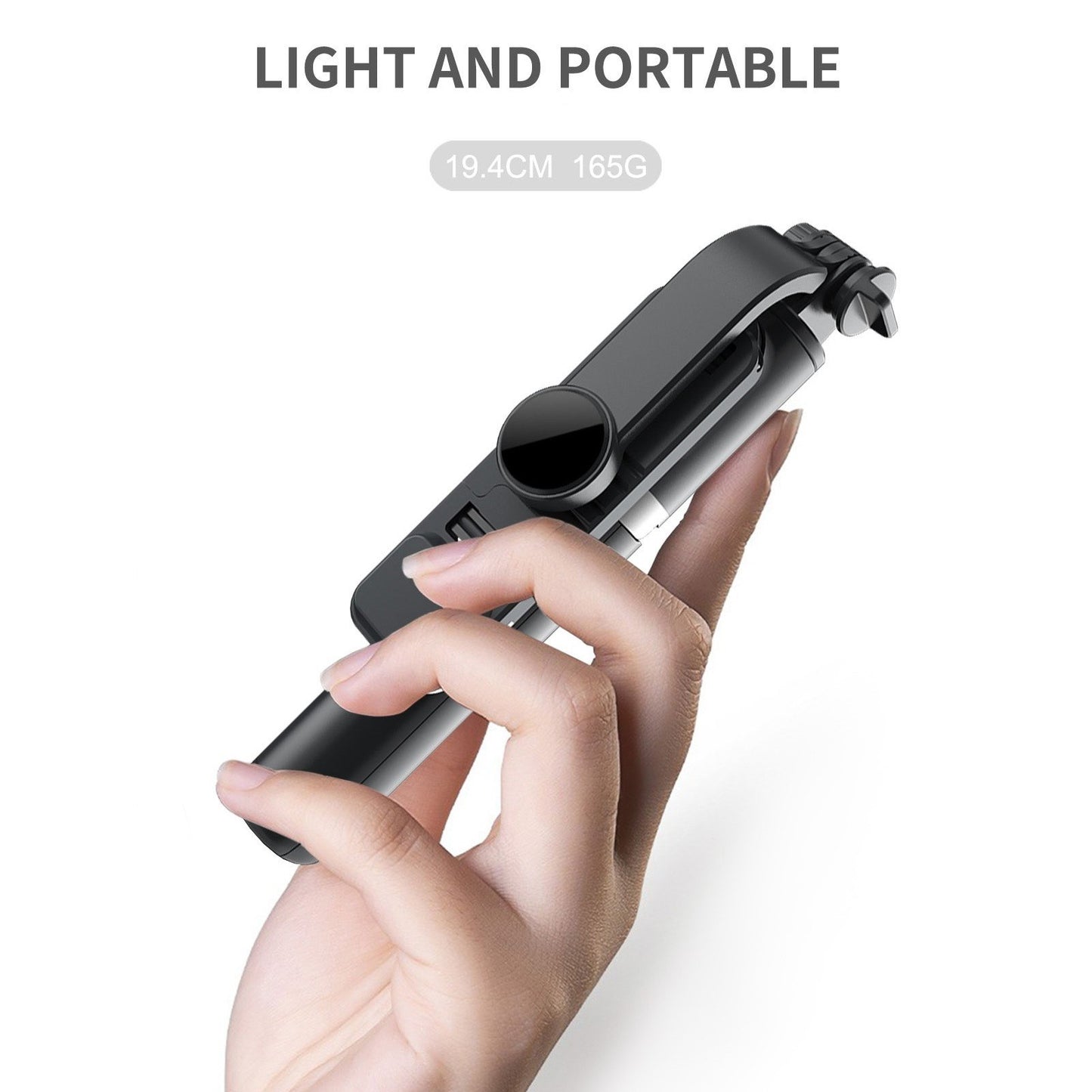 Wireless BT 4.0 Selfie Stick 104.5cm Max. Length Remote Control Extendable Tripod Stand with Fill Light for Video Recording Vlogging Live Streaming