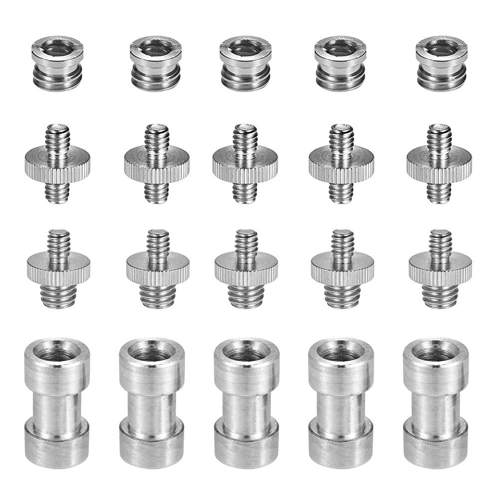 20Pcs Camera Screw Mount Set 1 / 4inch and 3 / 8inch Converter Threaded Screws Adapter Mount for Camera / Tripod / Monopod / Ballhead