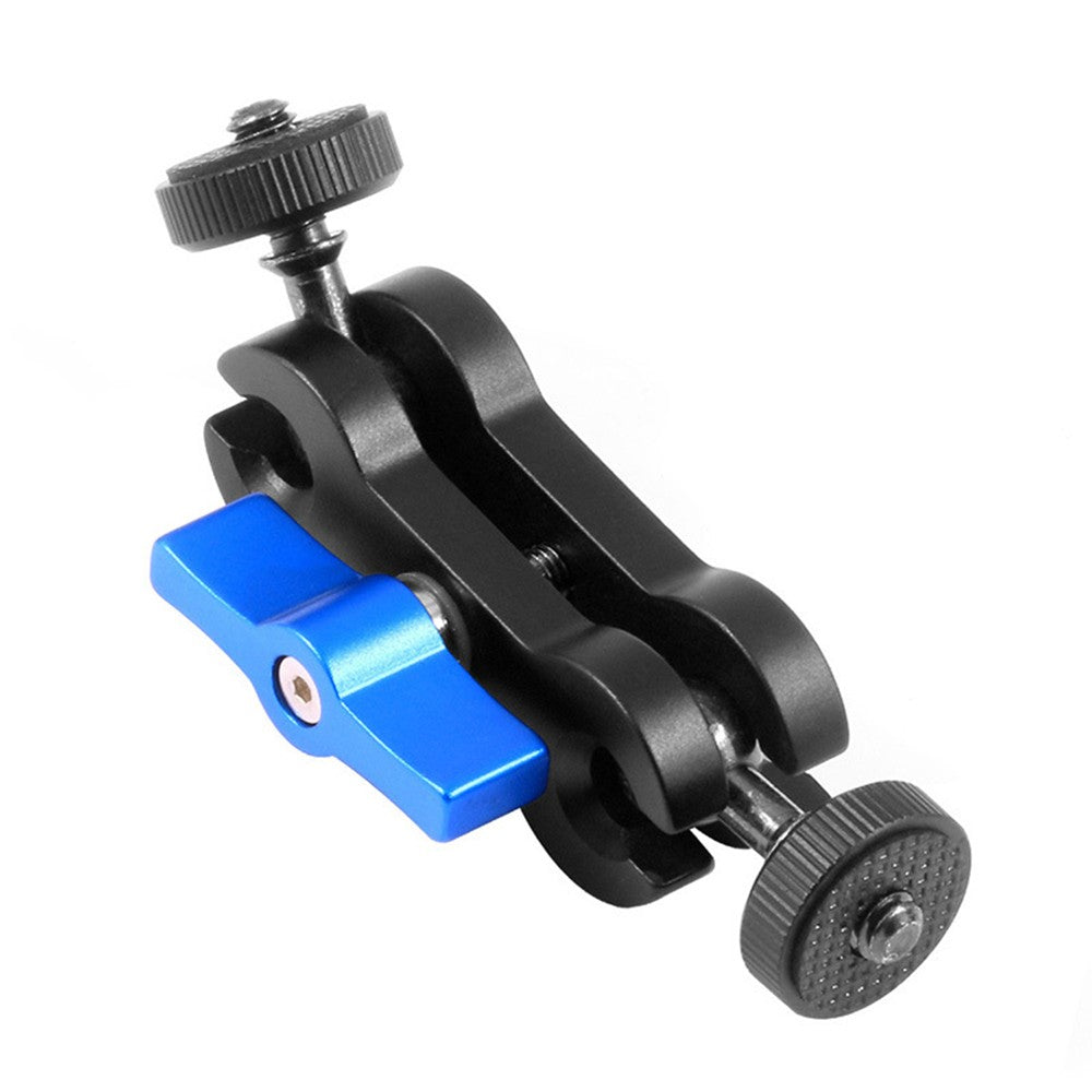 Double Ball Head Multi-Function 1 / 4-inch Screw Magic Arms Anodisation Aluminum Alloy 360-degree Rotation Camera Rig Monitor Vlogger Mount Bracket - Blue
