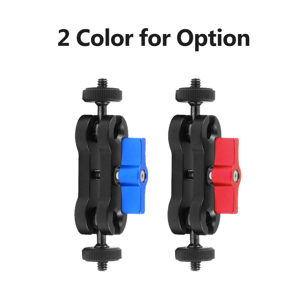 Double Ball Head Multi-Function 1 / 4-inch Screw Magic Arms Anodisation Aluminum Alloy 360-degree Rotation Camera Rig Monitor Vlogger Mount Bracket - Red