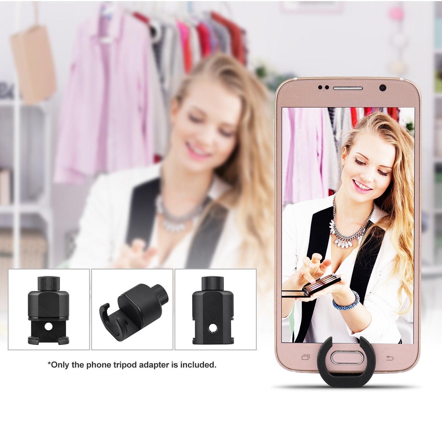 Smartphone Tripod Adapter Phone Holder Mount with 1 / 4-inch Interface for Smartphones Tablets
