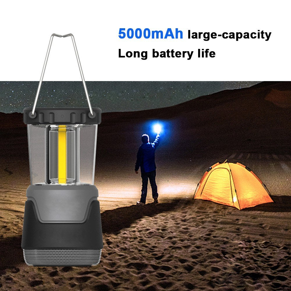 Portable Outdoor Lantern LED Camping Light Wireless Stereo Bluetooth Speaker Loudspeaker Qi Standard Wireless Charger Emergency Light