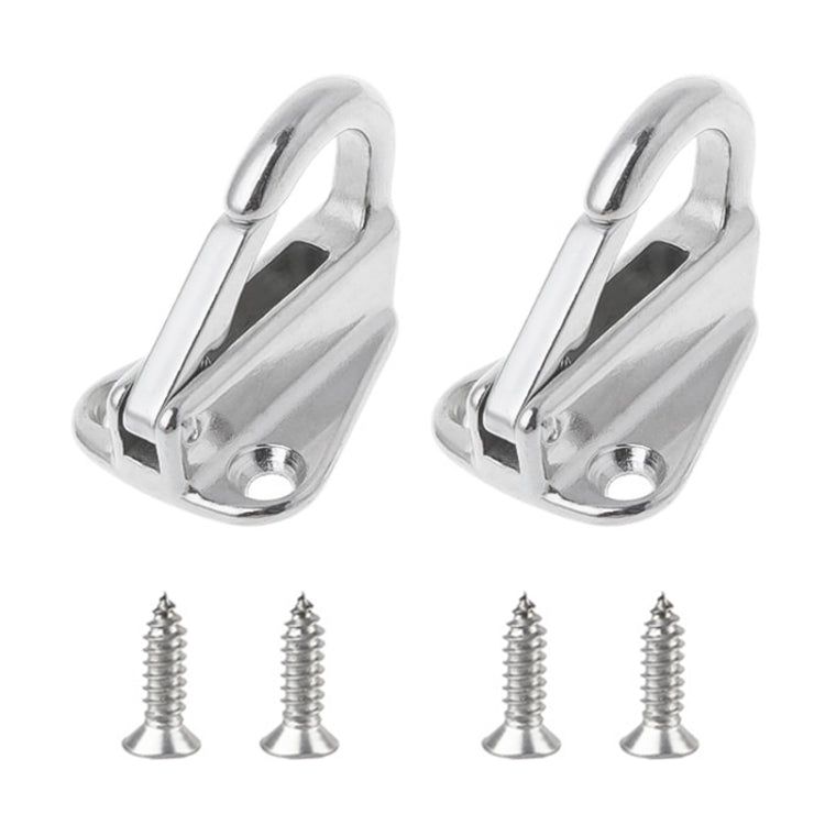 2 PCS 316 Stainless Steel Yacht Fender Hook Spring Coat Hook with 2 x 3.9x13 Screws
