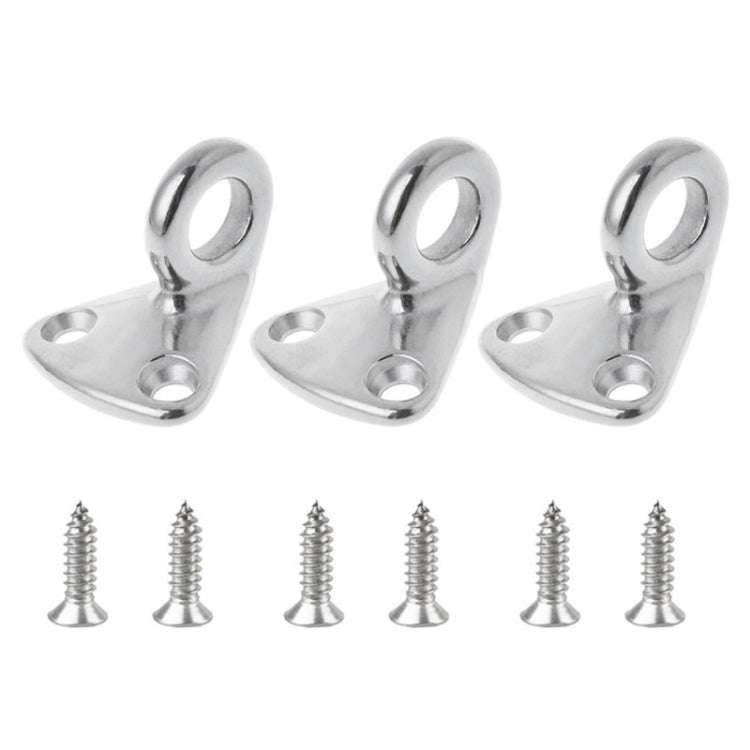 3 PCS 316 Stainless Steel Yacht Fender Hook Ring Coat Hook with 2 x 3.9x13 Screws