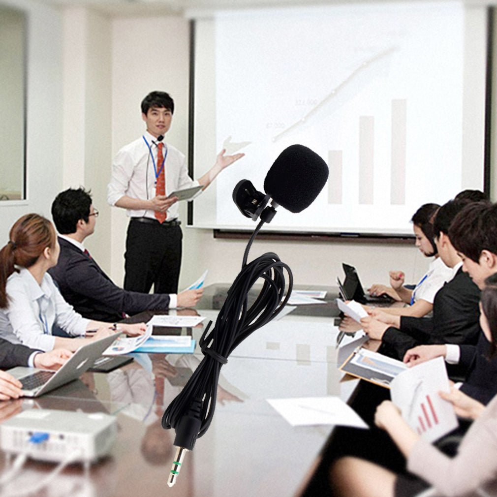 Portable Mini 3.5mm Tie Lapel Lavalier Clip Microphone for Lectures Teaching
