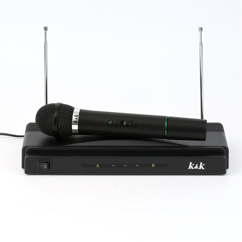 Professional Wireless Microphone System Dual Handheld Microphone Set for Home Bars Karaoke - EU Plug