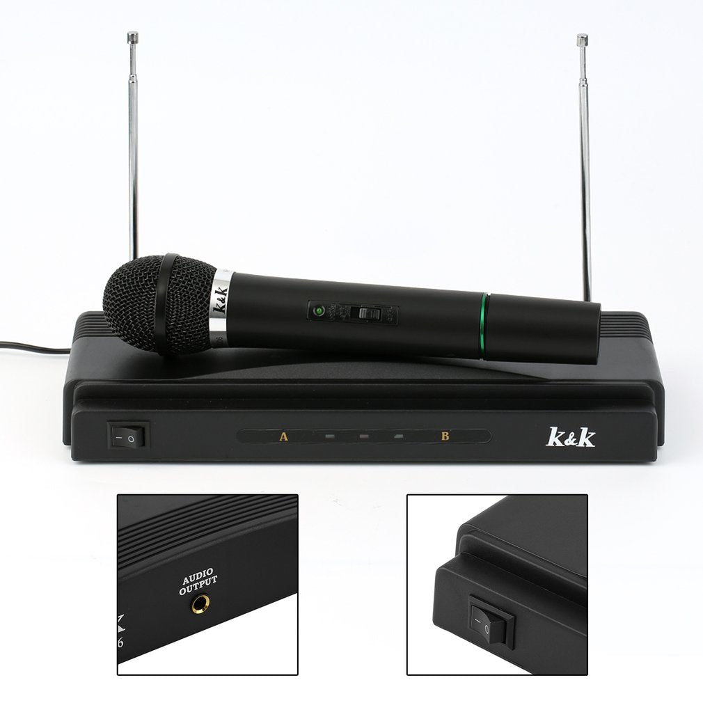 Professional Wireless Microphone System Dual Handheld Microphone Set for Home Bars Karaoke - EU Plug
