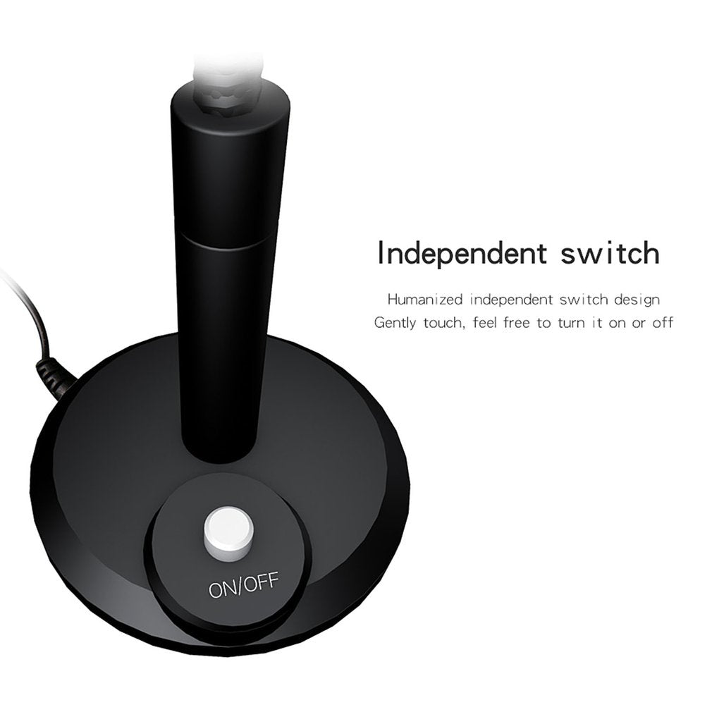 F11 360 Degree Omnidirectional Wired Computer Microphone with Button Switch - Black