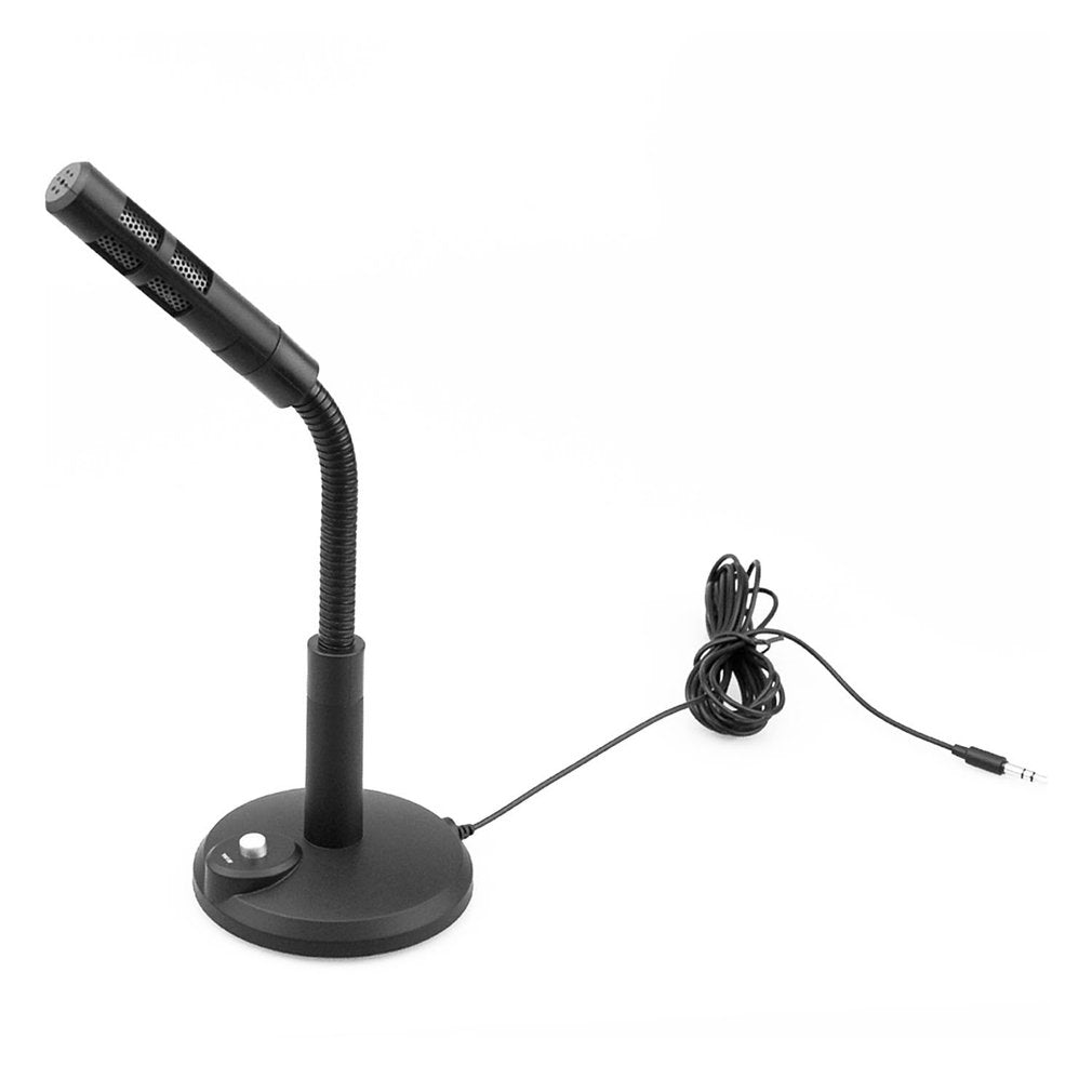 F11 360 Degree Omnidirectional Wired Computer Microphone with Button Switch - Black