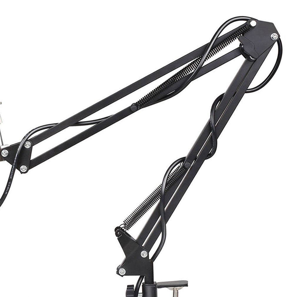 BM-800 Audio Vocal Studio Condenser Microphone Set 3.5MM Wired Computer Microphone with Stand - White / Silver