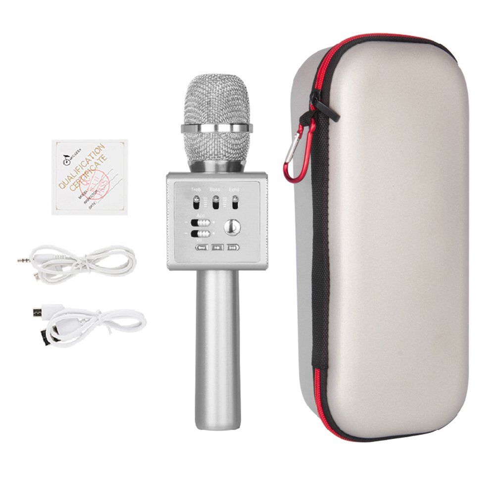 I6 Portable Wireless Karaoke Microphone Handheld Mic for Home KTV/Phone/PC - Silver