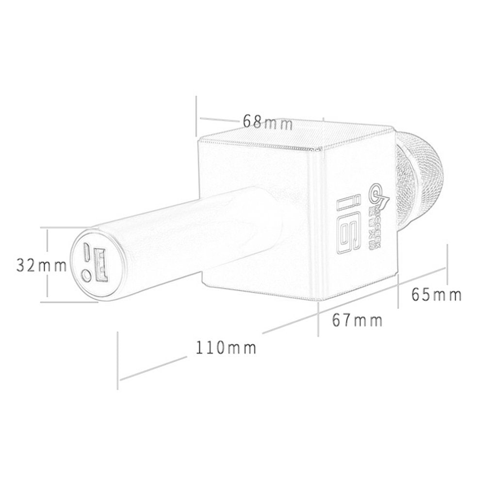 I6 Portable Wireless Karaoke Microphone Handheld Mic for Home KTV/Phone/PC - Silver