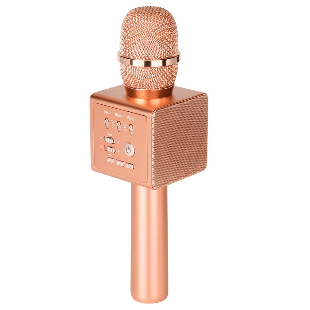I6 Wireless Bluetooth Karaoke Microphone Handheld Portable Mic for Home KTV/Phone/PC - Pink