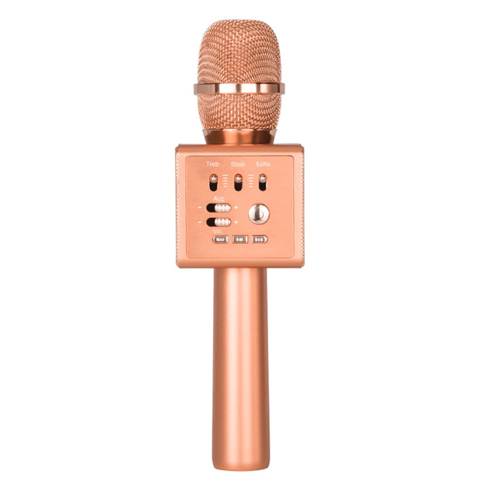 I6 Wireless Bluetooth Karaoke Microphone Handheld Portable Mic for Home KTV/Phone/PC - Pink