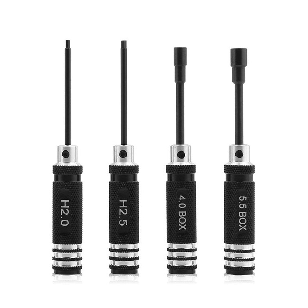 4PCS Stainless Steel Hex Screw Drivers Set RC Helicopter Plane Repairing Tool