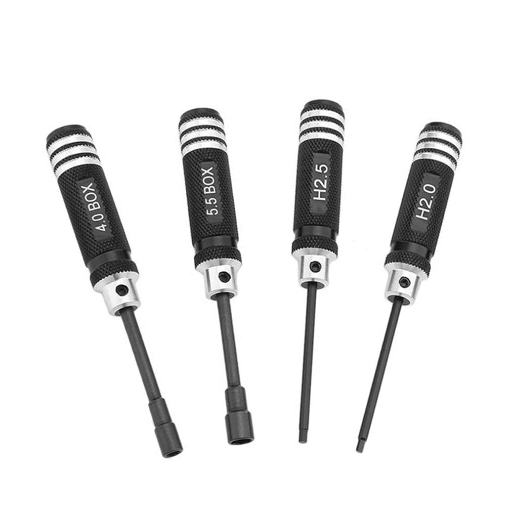 4PCS Stainless Steel Hex Screw Drivers Set RC Helicopter Plane Repairing Tool