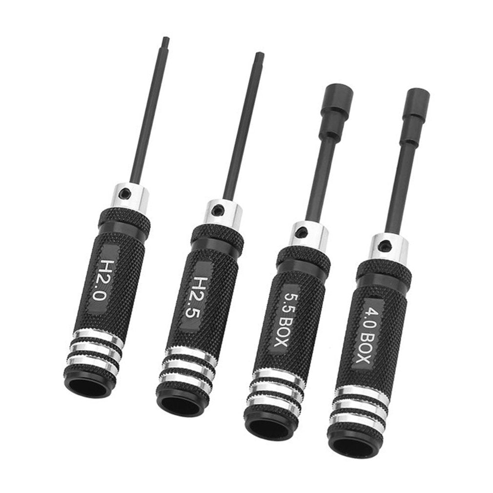 4PCS Stainless Steel Hex Screw Drivers Set RC Helicopter Plane Repairing Tool