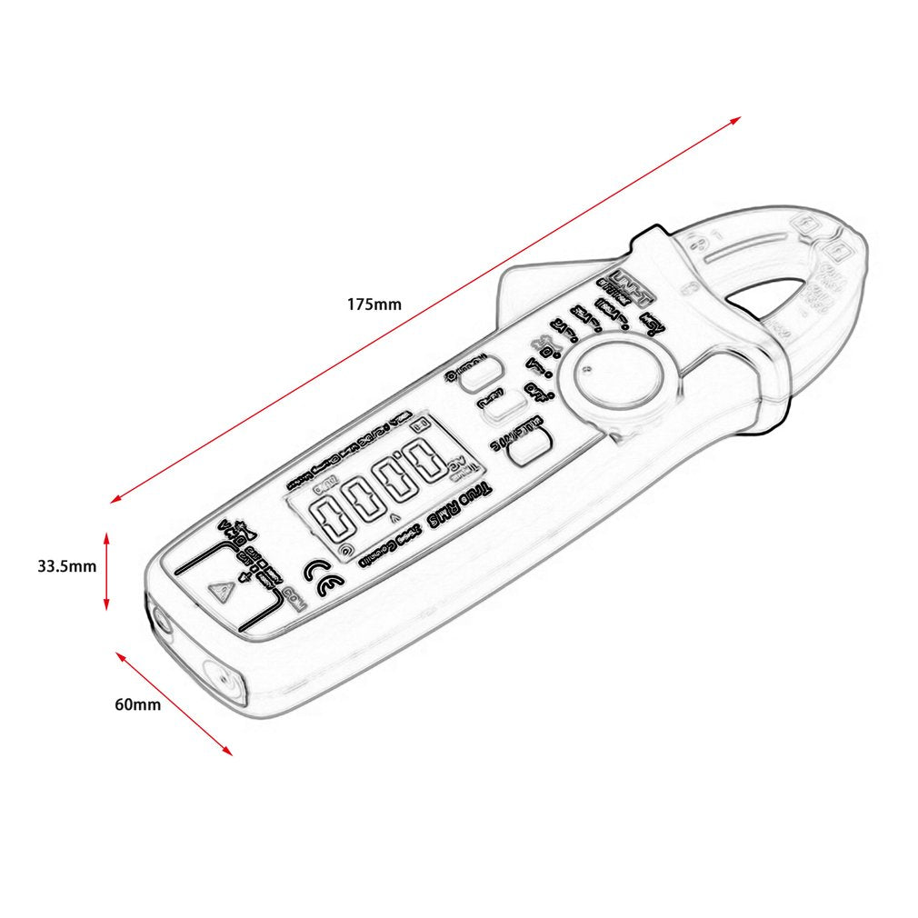 UT210E Digital Multimeter AC DC Current Voltage Clamp Meter Capacitance Tester