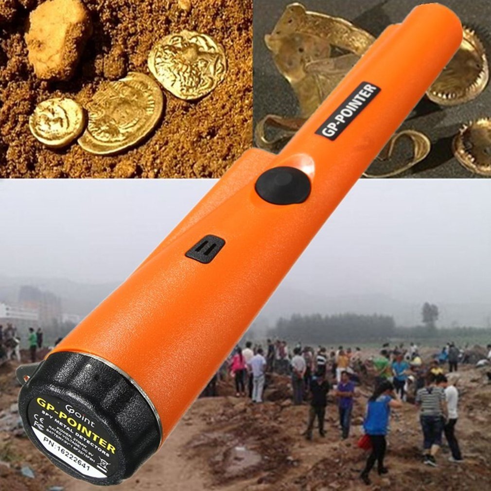 Professional Pinpointing Sensitive Pointer Hand Held Metal Gold Detector - Orange