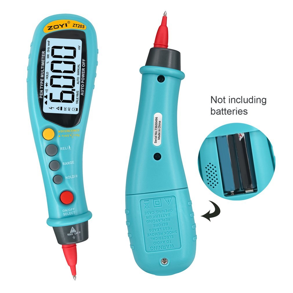 ZT203 6000 Counts Digital Multimeter AC DC Voltmeter Tester Portable Meter