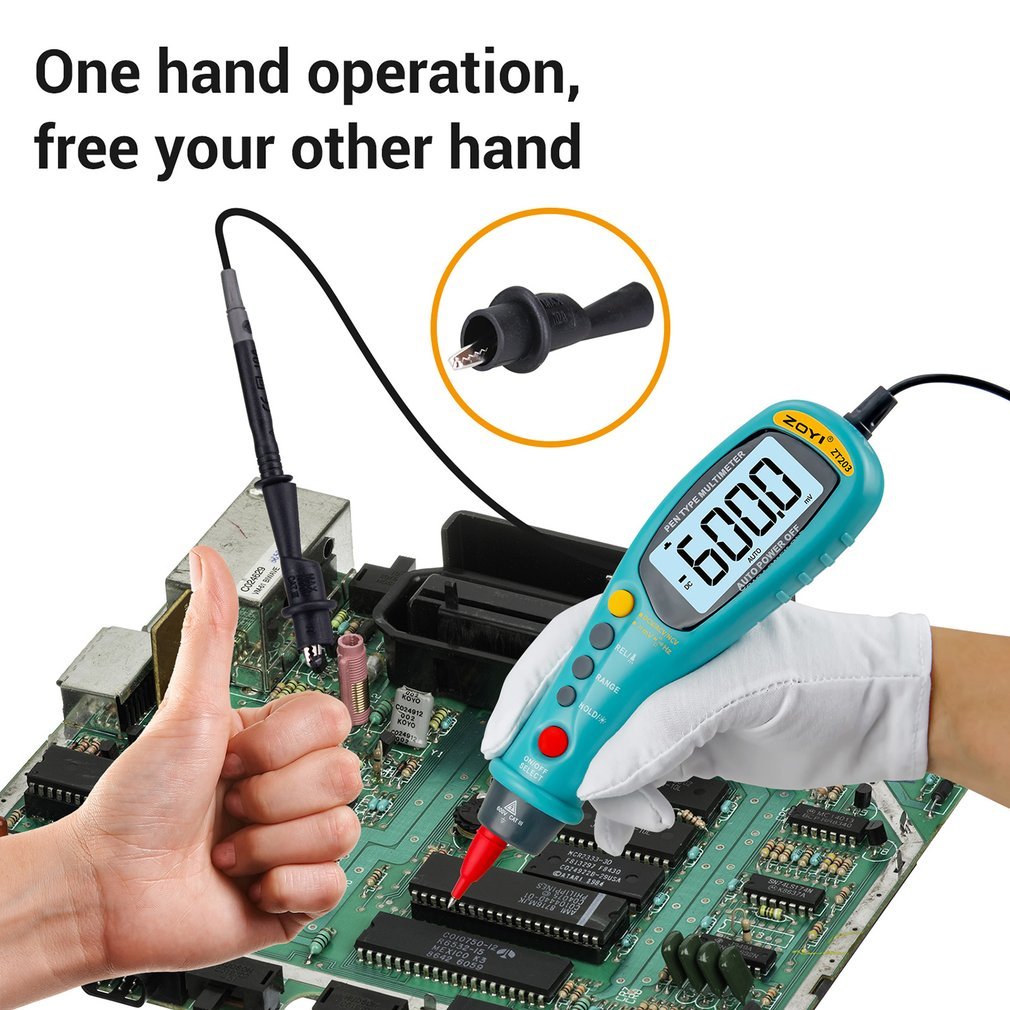 ZT203 6000 Counts Digital Multimeter AC DC Voltmeter Tester Portable Meter