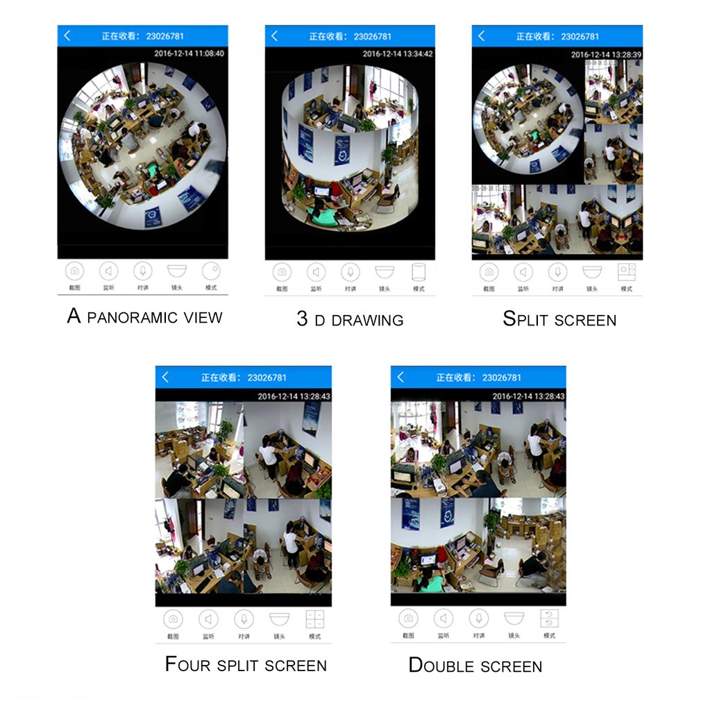 360 Degree Full View Mini Camera Home WiFi 2 Million Smart Panoramic Camera