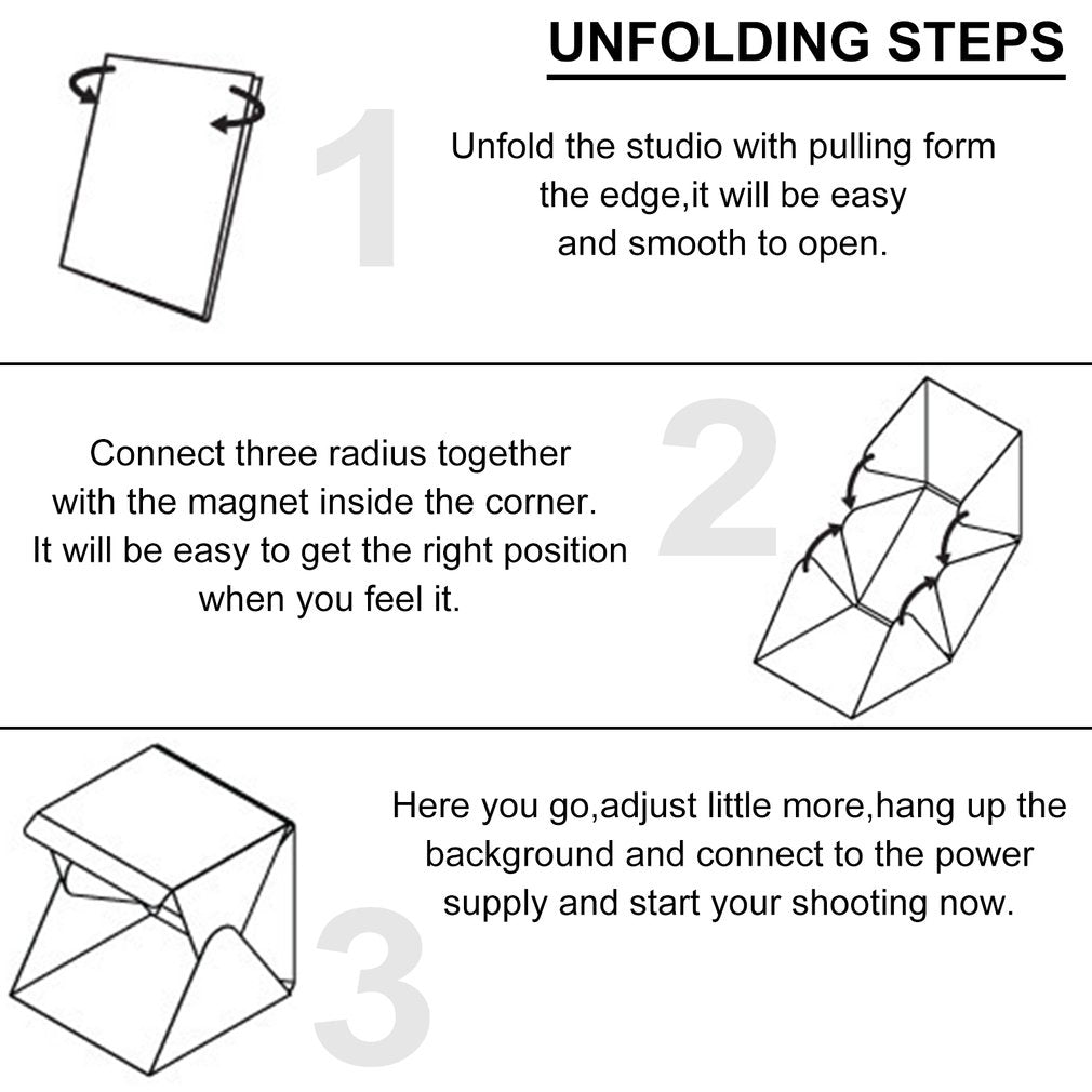 Foldable Light Room LED Photo Studio Photography Light Tent Backdrop Mini Box