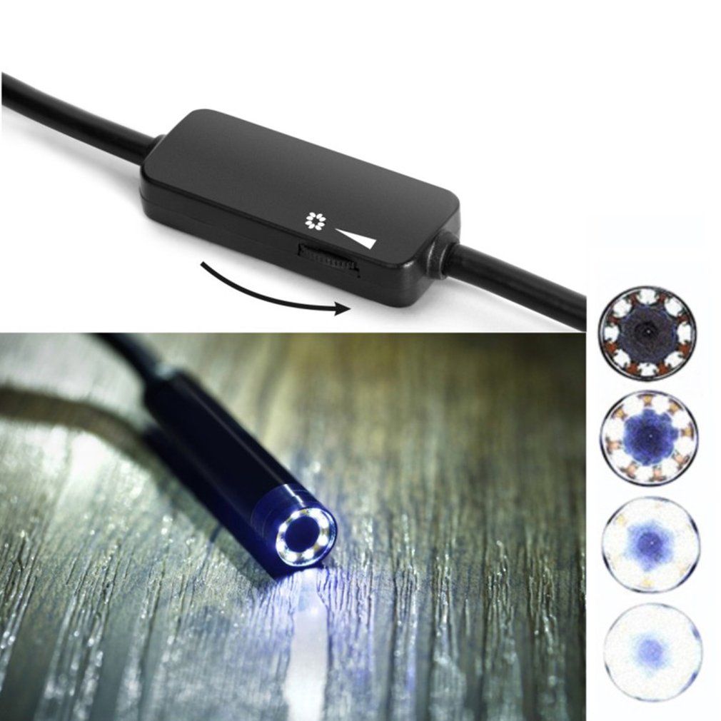 3.5m 1200P HD WiFi Inspection Camera Endoscope 8mm Waterproof 8 LED Lens Tube - Hard Wire