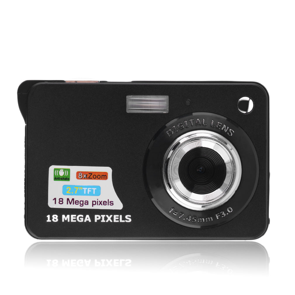 Black / US Plug - K09 2.7" LCD Screen HD 720P 18MP Digital Camcorder Camera 8X Zoom Camera
