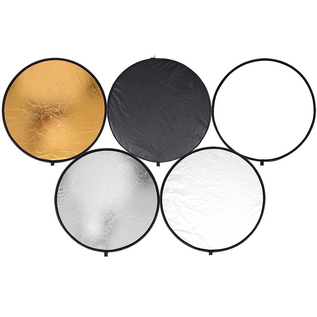 60cm 5 in 1 Round Photography Studio Light Reflector Collapsible Disc Reflector Set