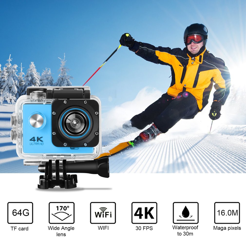 SJ60 2.0-inch LCD Waterproof 4K Wifi HD 1080P Action Camera Camcorder - Blue
