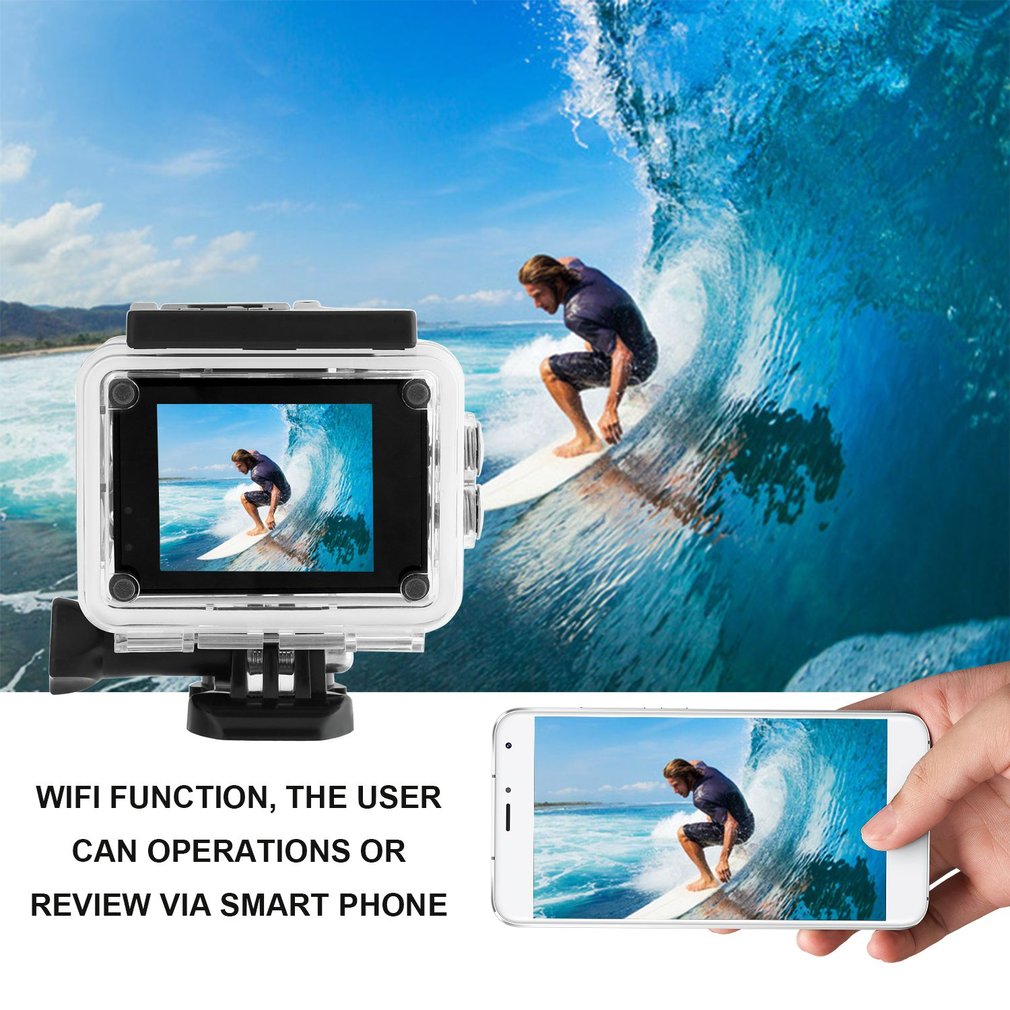 SJ60 2.0-inch LCD Waterproof 4K Wifi HD 1080P Action Camera DVR Camcorder - Yellow