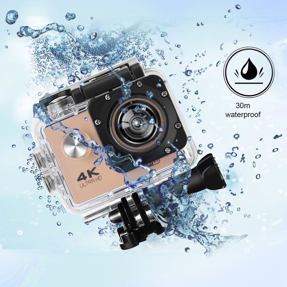 SJ60 2.0-inch LCD 1080P Sports Camera Waterproof 4K Wifi HD Camcorder - Gold