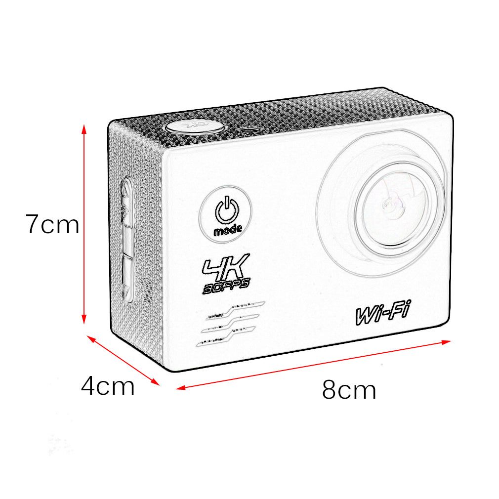 EK7000 Professional Action Camera Set Ultra HD Wireless Sports Action Camera - Silver