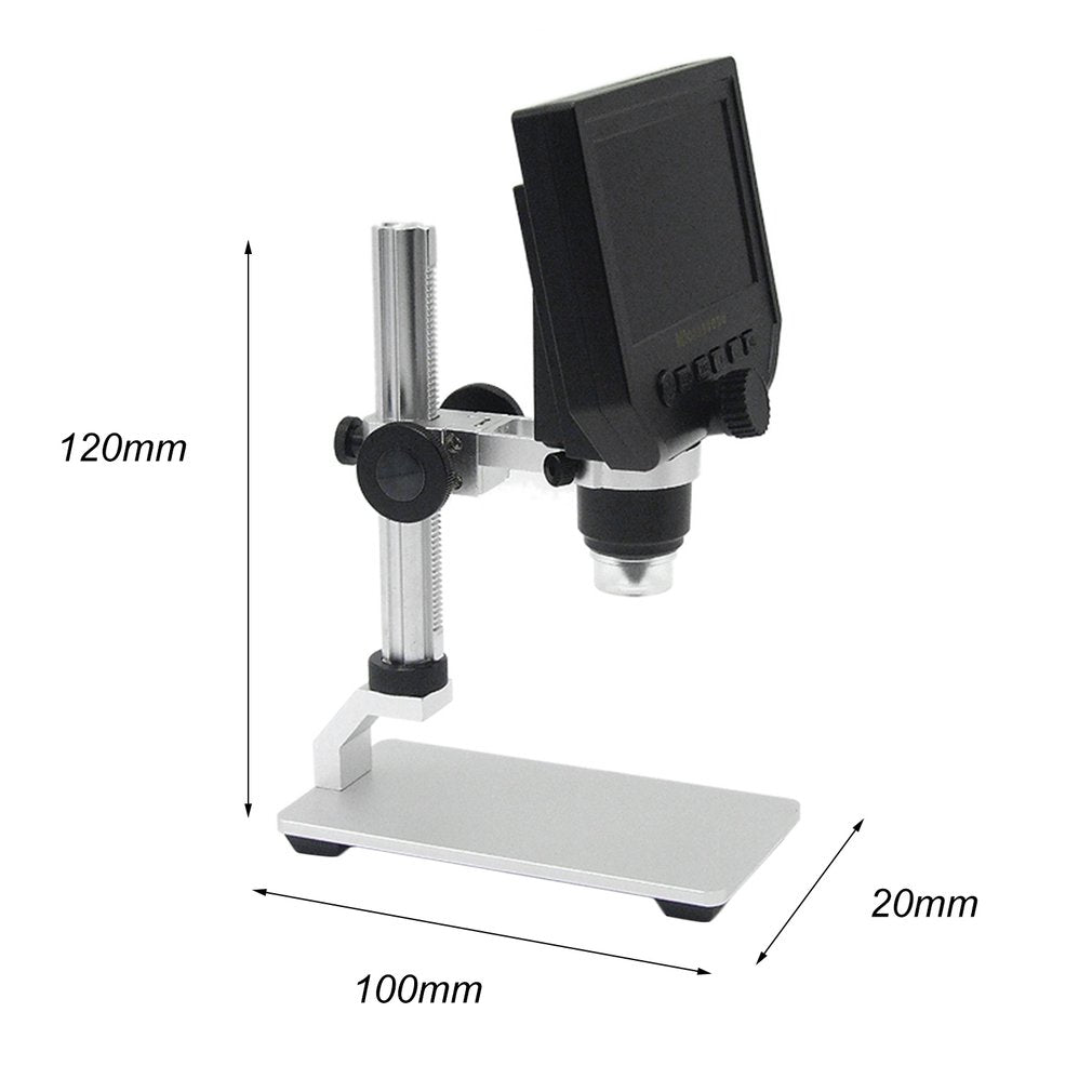 HD 3.6MP CCD 4.3" OLED Screen Display 600X Digital Microscope with Metal Bracket