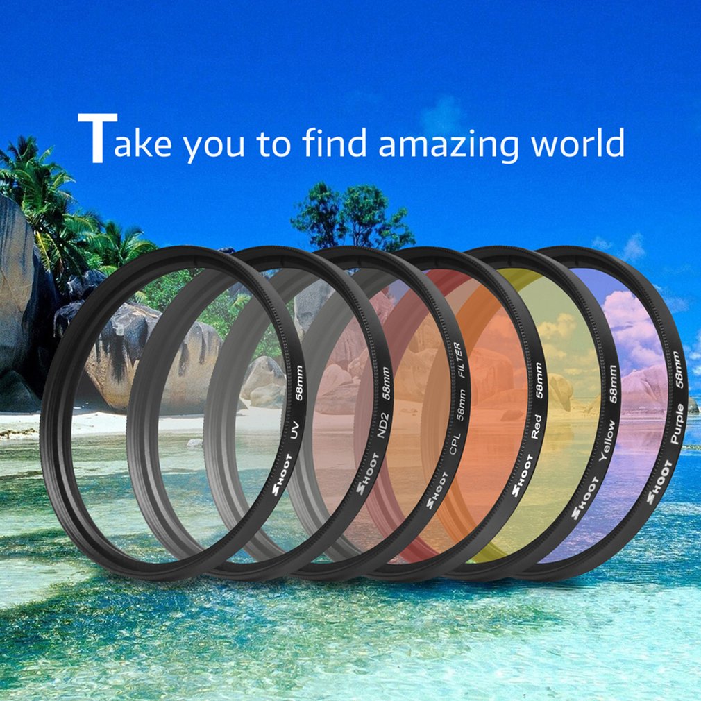 6 in 1 Sport Camera Filter Set Diving UV Yellow Red Filter for Gopro Hero 6/5