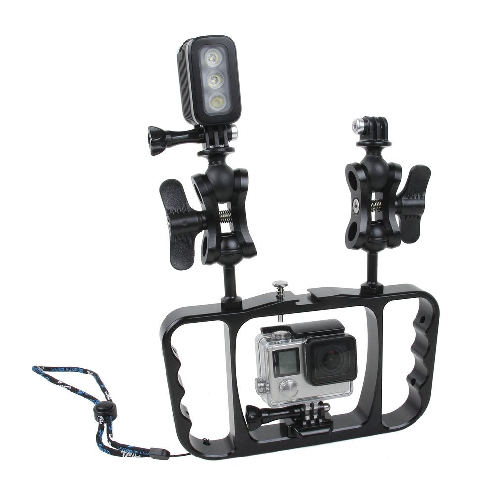 Diving Photography Bracket Aluminium Alloy Handheld Stand for Gopro Hero 3 - Black
