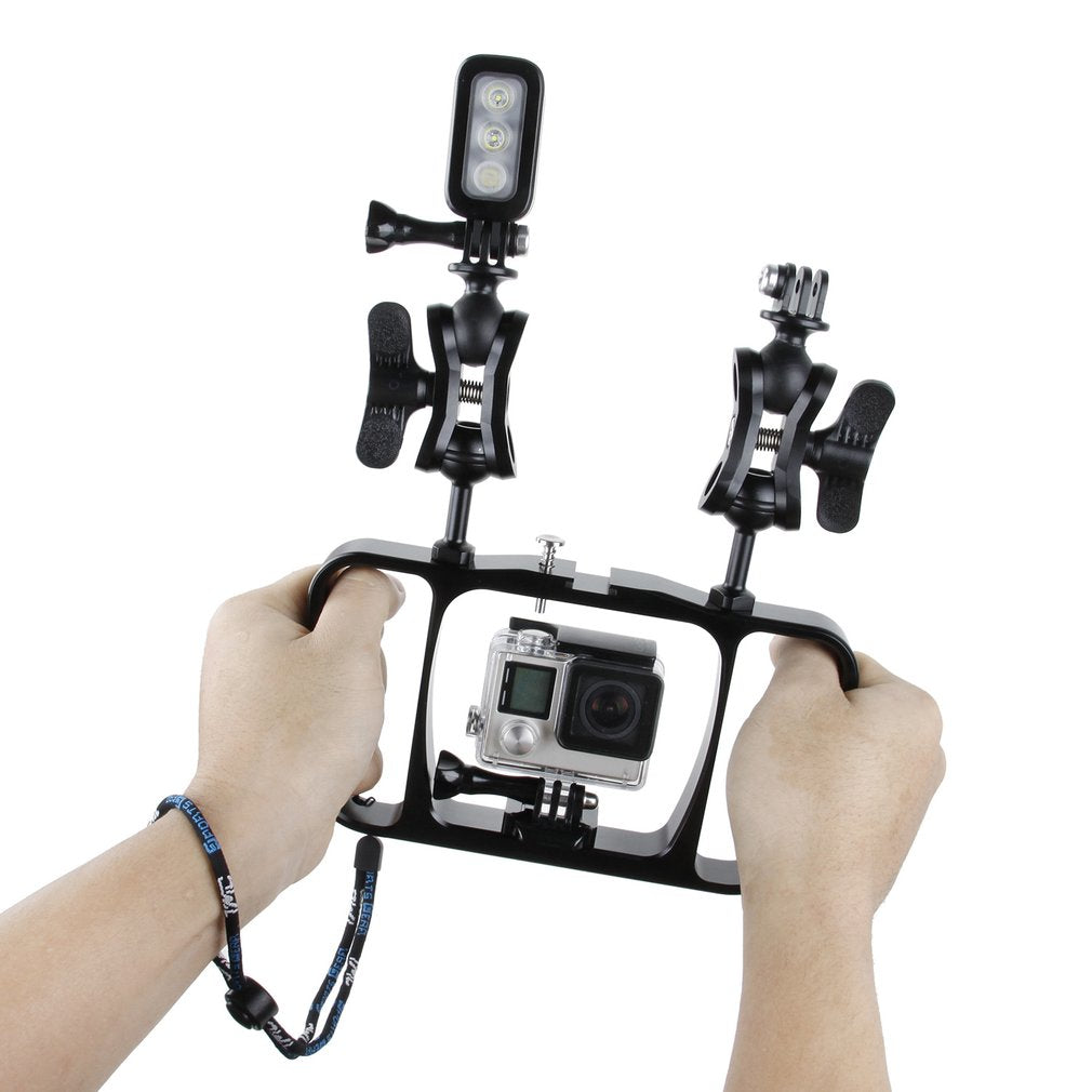 Diving Photography Bracket Aluminium Alloy Handheld Stand for Gopro Hero 3 - Black