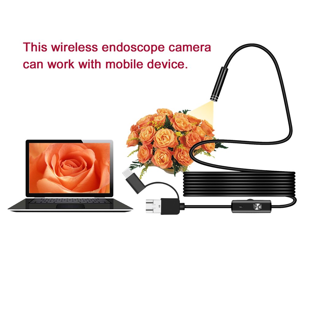 102 Android 5.5mm Micro USB + Type-C + USB 3-in-1 Waterproof Computer Endoscope - Cable Length: 3.5m