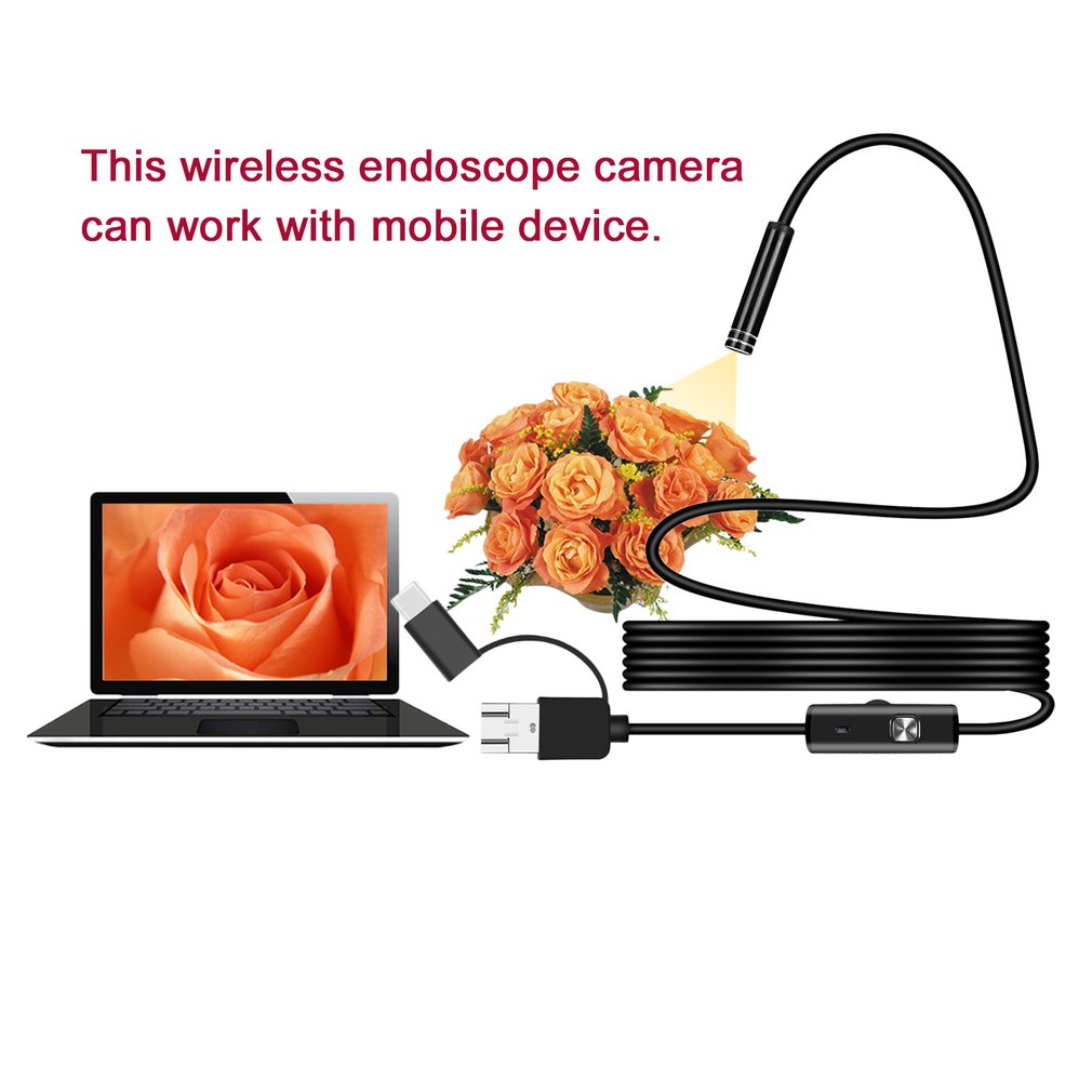 102 3 in 1 Micro USB Type-C USB HD Endoscope 5.5mm Waterproof Computer Endoscope - Cable Length: 2m