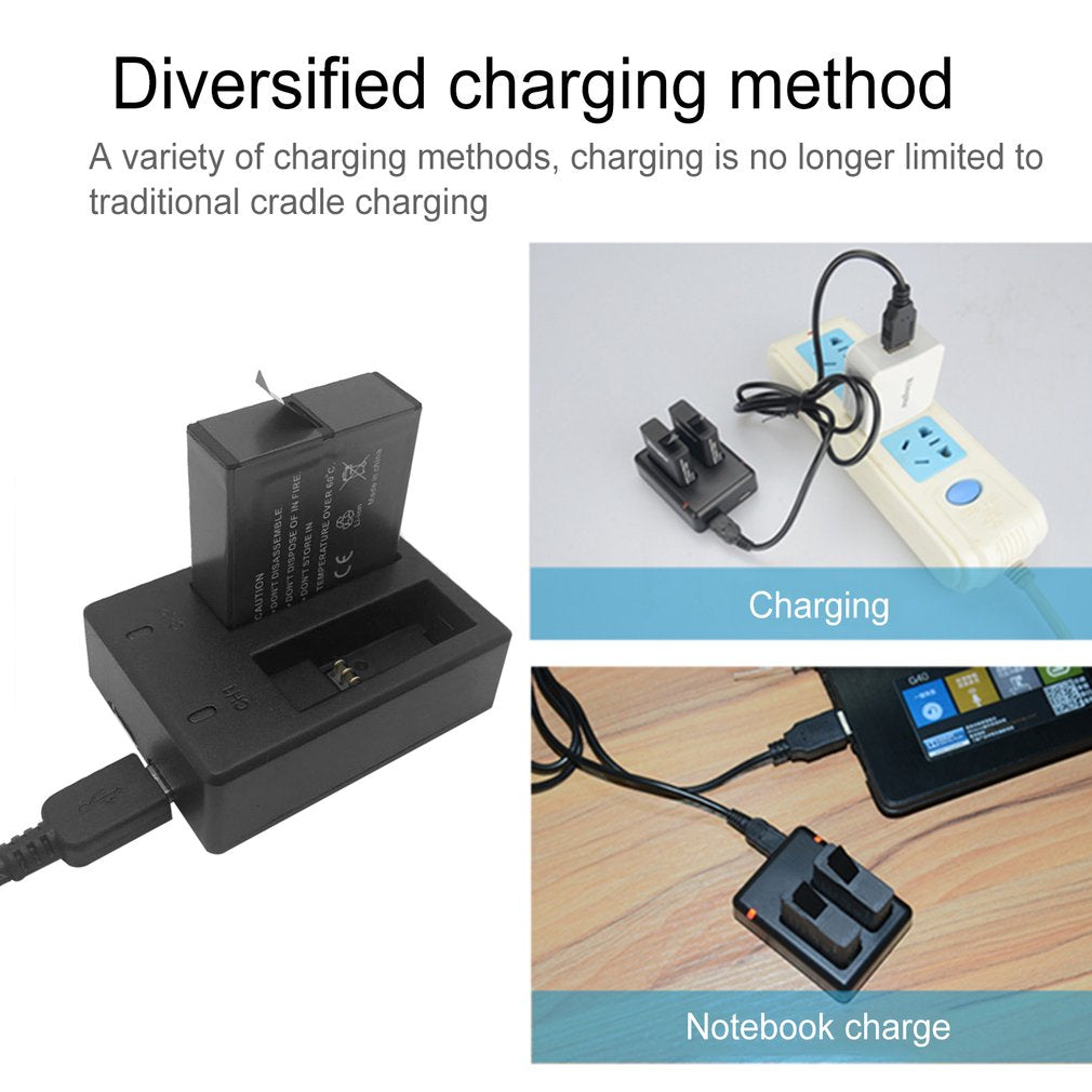 Portable Two Ports AHDBT-501 Battery Charger for Gopro Hero 5