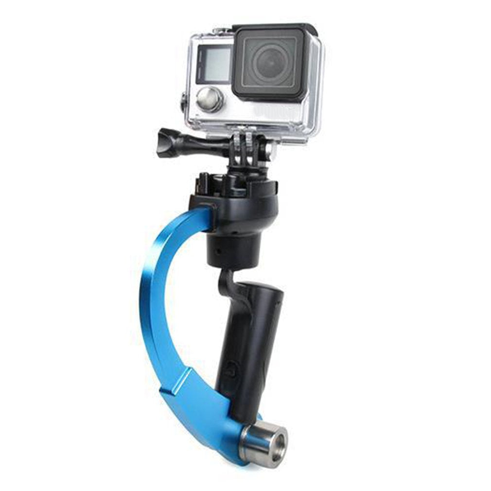 Bow-shaped Steadycam Hand Grip Handheld Video Shooting Stabilizer for GoPro - Blue
