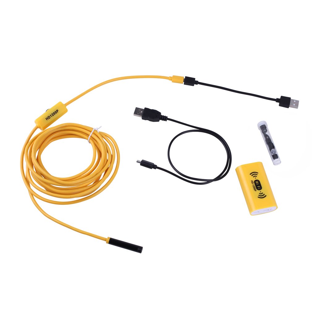 F130 HD 1200P Adjustable 8 LEDs Wifi Endoscope Camera 8.0mm IP68 Hard Cable Line - 1m