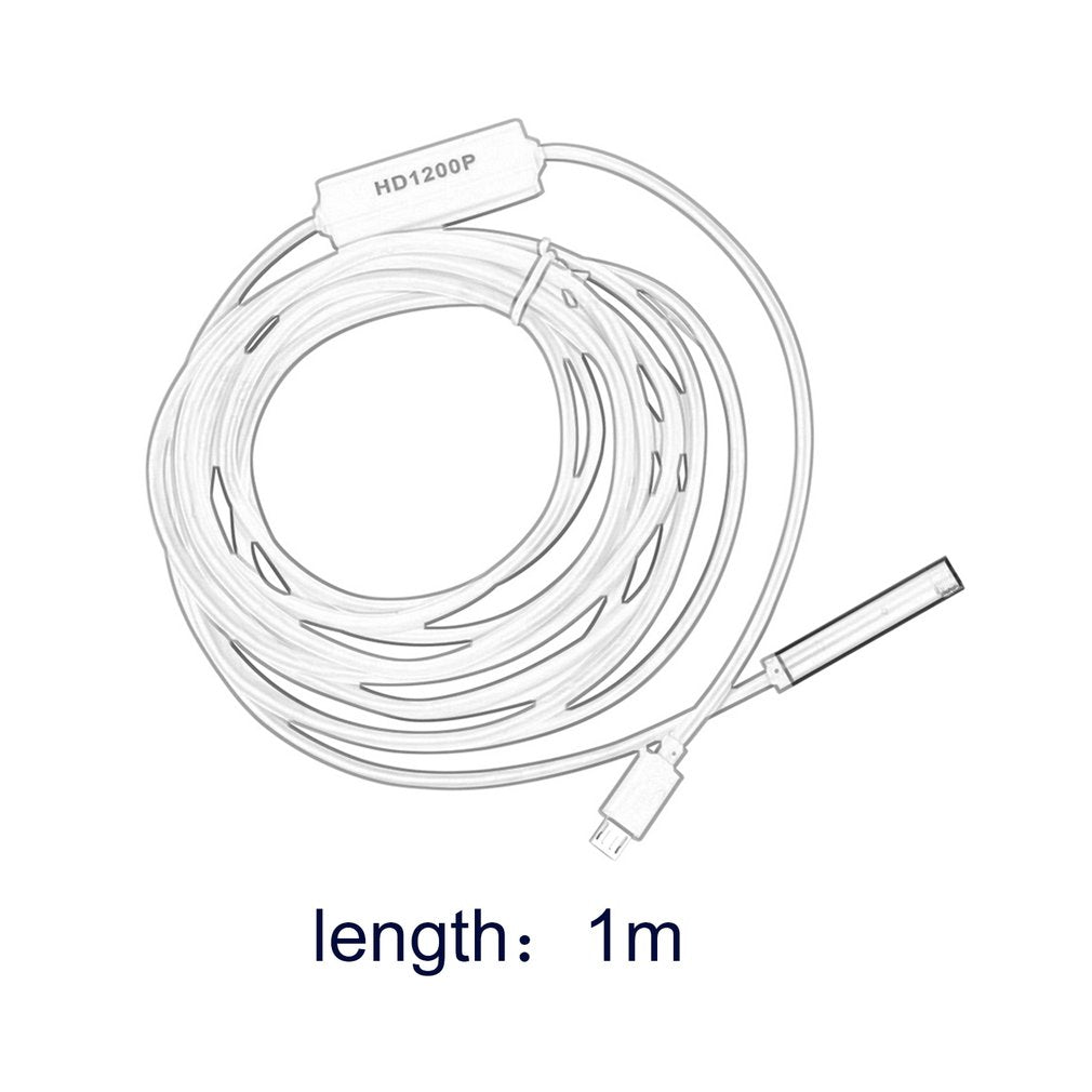 F130 HD 1200P Adjustable 8 LEDs Wifi Endoscope Camera 8.0mm IP68 Hard Cable Line - 1m