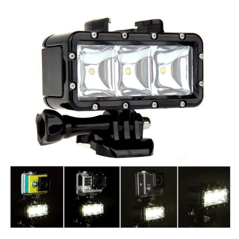 Underwater Diving Waterproof 40m LED Flash Video Light Mount