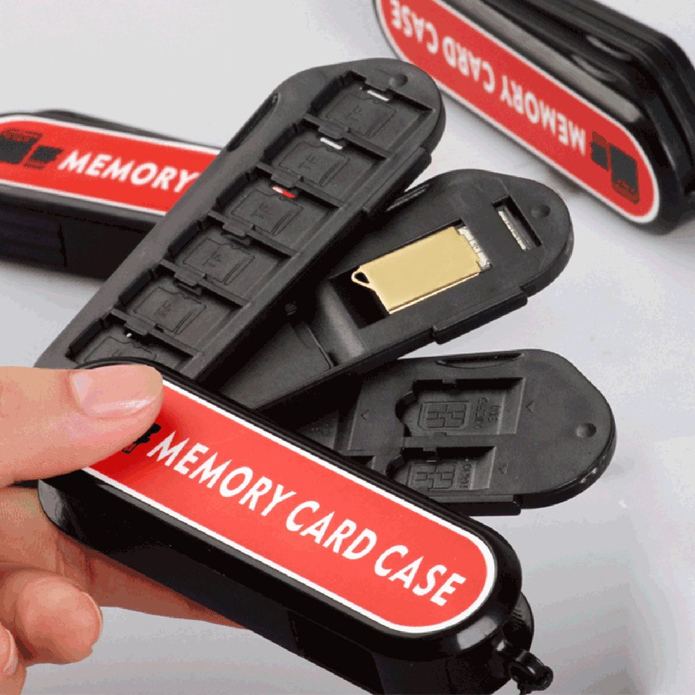 Waterproof Secure Digital Memory Card Case Army Knife Shaped Storage Holder