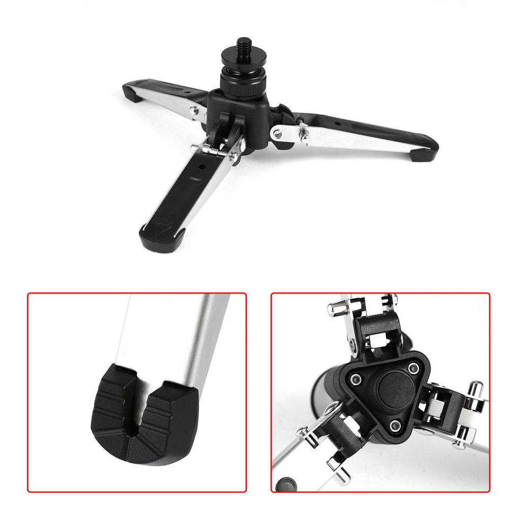 Portable 3/8 Screw Tripod Monopod Support Stand Base for Digital Camera - Black